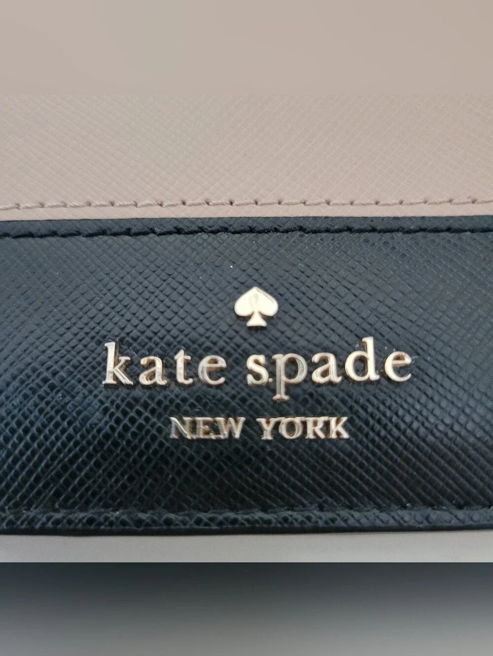 Kate Spade Madison Two-Tone Beige and Black Saffiano Wallet NWOT